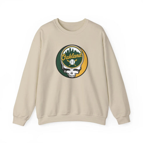 Grateful Dead - Oakland A's Stealie Grateful Dead Crewneck Sweatshirt - MLB - StealieShop